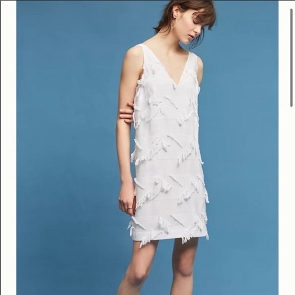 ANTHROPOLOGIE-MAEVE Fringework Boho Shift Dress (Size:0) - Picture 1 of 11